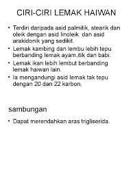 Ciri Ciri Lemak