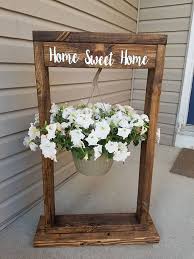 Hanging Flower Basket Stand Comes In Several Different Colors Stains Dark Walnut Ebony Provincial Porch Plants Hanging Basket Stand Hanging Flower Baskets