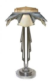 1182 An Art Deco Style Chrome And Molded Glass Table L Oct 09 2012 Hindman In Il Art Deco Lamps Art Deco Table Art Deco Furniture