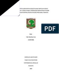 Contoh proposal skripsi kuantitatif akuntansi. Proposal Penelitian Analisis Pengaruh Penagihan Pajak Dengan Surat Teguran Dan Surat Paksa Terhadap Kepatuhan Wajib Pajak Di Kantor Pelayanan Pajak Pratama Padang