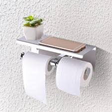walfront wall mounted sus 304 stainless steel double roll toilet paper holder dual paper tissue roll walmart com in 2021 toilet paper paper holder toilet paper holder