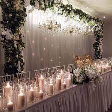 The celebrations house foliage lights wedding table decorations, $12, etsy.com I Like The Grreen Over The Top Wedding Top Table Decorations Bridal Table Decorations Wedding Reception Backdrop
