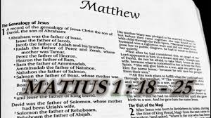 Mengikuti tradisi orang yahudi, ia telah bertunangan yang akan mengikatnya menuju pernikahan. Alkitab Suara Matius 1 18 25 Youtube
