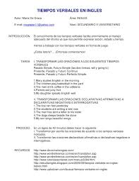 Tiempos Verbales Ejercicios Mediante La Webquest