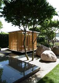 Garden Pavilion With Rotating Screens Modern Japanese Garden Japanese Garden Design Japanese Garden
