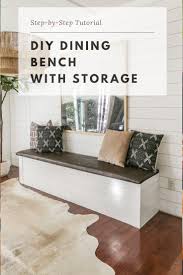 And i love that the seating and table takes up less space than would a table with four chairs, which would be more centered in the tiny little space. Diy Built In Dining Bench With Storage Breakfast Nook Banquette Tutorial