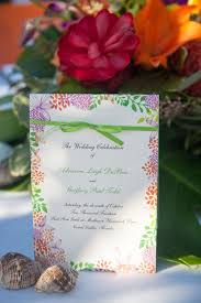 See the entire wedding here. Program With Colorful Floral Border