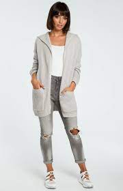 Gilet droit long sans fermeture maille fine. Pathologique Devier Coloration Gilet Femme Gris Lecon Effort Grincheux
