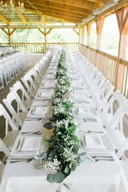 Babies Breath On A Greenery Table Runner Wedding Table Garland Wedding Runner Wedding Table
