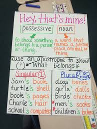 Possessive Nouns Anchor Chart Classroom Anchor Charts Noun Anchor Charts Grammar Anchor Charts