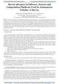 If alcohol is detected then vehicle controlling done by question: Pdf Recent Advances In Software Sensors And Computation Platforms Used In Autonomous Vehicles A Survey