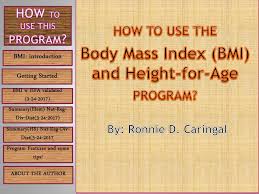 Body Mass Index Bmi And Height For Age Ppt Download