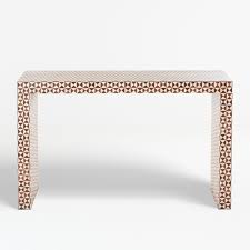 Intarsia Natural Console Table Reviews Crate And Barrel In 2020 Black Console Table Console Table Crate And Barrel