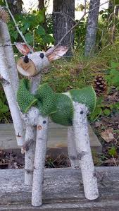 Reindeer Birch Log Deer Madera Deco Noel Noel Et Decorations De Noel Faciles