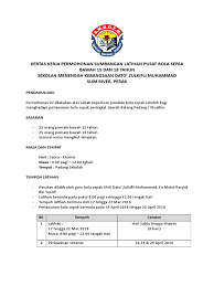 ( unit penyelidikan dan inovasi / psas ). Kertas Kerja Permohonan Sumbangan Latihan Pusat Bola Sepak