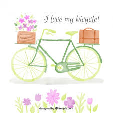 Independent art hand stretched around super sturdy wood frames. Free Vector Watercolor Vintage Bicycle With Basket And Flowers Background
