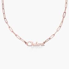 Add to wish list add to compare. Link Chain Name Necklace Rose Gold Plated Oak Luna