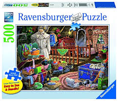 The interlocking tiles were a. Ravensburger The Attic Large Format Jigsaw Puzzle 500 Piece For Sale Online Ebay Ravensburger Ravensburger Puzzle Indoor Toys