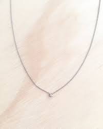 Petite Diamond Necklace Diamond Pendant Necklace Simple Necklace Diamond Solitaire Necklace