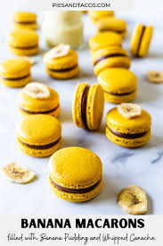 Banana Macarons Plus Video Pies And Tacos In 2020 Macaron Recipe Sweets Recipes Macaroon Recipes