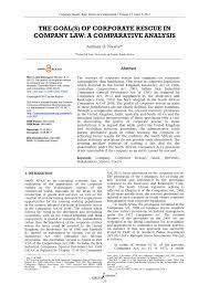 On 6 april 2017, the new uk insolvency rules come into force which will affect creditors' rights in most insolvency procedures. Pdf The Goal S Of Corporate Rescue In Company Law A Comparative Analysis