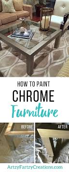 How To Paint Chrome Furniture By Cheryl Phan Furniture Painting Ideas Metallic Furniture Finis Metallic Painted Furniture Painted Furniture Metal Furniture