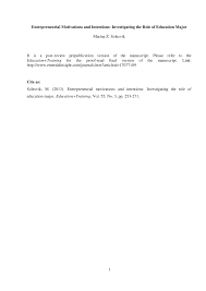 Soal intention to do something. Pdf Entrepreneurial Motivations And Intentions Investigating The Role Of Education Major