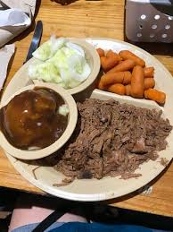 Easy pot roast recipe that takes just minutes to prepare and is perfect for sunday supper. Pot Roast Held The Gravy Cucumbers And Onions Potatoes And Carrots Bild Von Lambert S Cafe Sikeston Tripadvisor