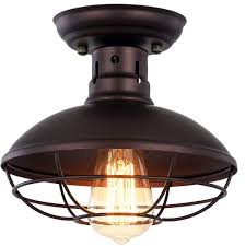 Shop our best selection of rustic flush mount lights to reflect your style and inspire your home. Oil Rubbed Bronze Industrial Metal Ceiling Light Vintage Mini Cage Pendant Lighting Rustic Semi Flush Mounted Dome Shaped Ceiling Lamp For Kitchen Farmhouse Porch Tools Home Improvement Ceiling Lights Urbytus Com