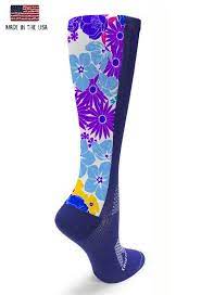 Purple Otc Flower Power Crazycompression Com Spring Compression Socks Don T Miss The Sale Nurses Co Nurse Compression Socks Calf Compression Socks Socks