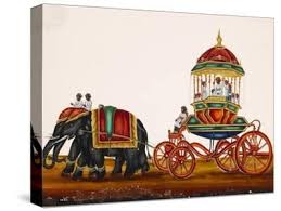 Elephants Pulling a Carriage Belonging ...