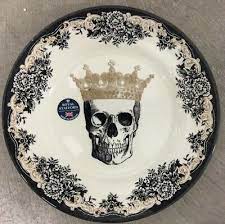 Check spelling or type a new query. This Is A New Royal Stafford Skull With Crown Dinner Plates Set Of 4 Skull Halloween11 Inch Diameter Dishwash Halloween Dinnerware Plates Blue Dinner Plates