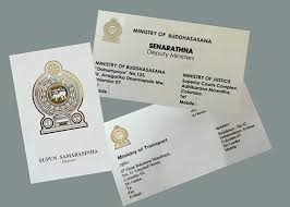 Business Cards For Sri Lanka Government Officials These Emblems Have Been Printed Using Digital Foiling Place Card Holders Cards Card Holder