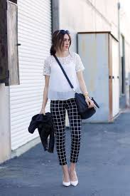 Black And White Pants Outfit Men Windowpane Pants Elements Of Ellis Trendy Work Outfit Outfit Combinations Black And White Pants
