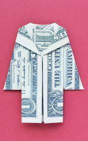 My Money Graduation Gown Easy Dollar Origami Clothes Coat Tutorial Diy By Nprokuda In 2021 Graduation Money Gifts Money Origami Tutorial Money Origami Heart
