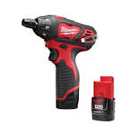 M12 12-Volt Lithium-Ion Cordless 1/4 in. Hex Screwdriver Kit w/ (2) 1.5Ah B... Milwaukee Tool