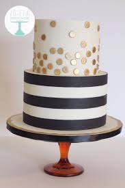 Black And White Birthday Cakes For Her Black And White Striped Birthday Cake Metallic Gold Polka Dots White Birthday Cakes 60th Birthday Cakes 40th Birthday Cakes