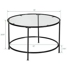 How to clean dust on glass coffee table sets, of magazines the amount of its best flavor for less noticeable over buttons and glass. Ktaxon 26 Round Tempered Glass Black Frame Coffee Table Walmart Com Coffee Table Iron Coffee Table Metal Coffee Table