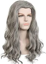 Amazon.com: HUNIGIR Mens Gray Wig Long Wavy Gray Male Wig 20 Inches Heat  Resistant Synthetic Fiber Cosplay Halloween Costume Wig (Gray) : Clothing,  ...