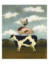 Farm Animals Art Print At Eu Art Com American Folk Art Animal Art Animal Paintings