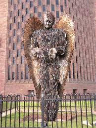 Welder empties the cutlery drawer to make majestic bird, dragon and gorilla sculptures out of knives and forks. The Knife Angel In Coventry Set In Context Our Warwickshire