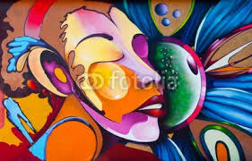 Graffiti Face Fototapete Wandbild Wand Graffiti