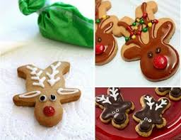 A policeman and hunter hung a reindeer decoration upside down as if it were a fresh kill being drained of blood. The Handcrafted Christmas Reindeer Cookies Think Upside Down And Cookie Pops