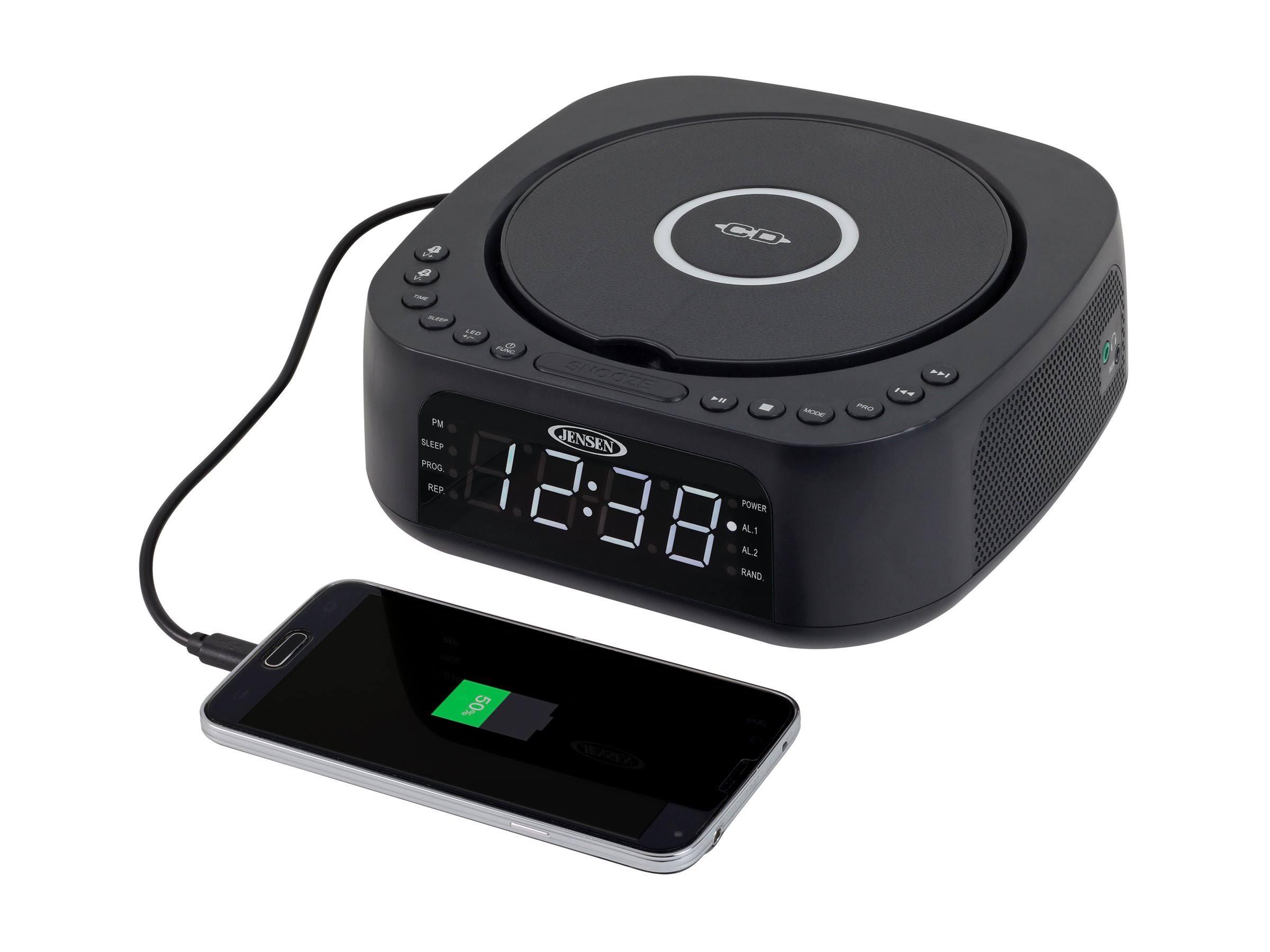 Jensen FM Digital Dual Alarm Clock Radio with CD Player