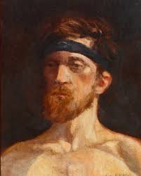 David's 1987 painting “PAFA Bearded Man,” 16” X 12” oil