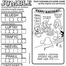 The answer sheet is included. Jumble For Kids Games Puzzles