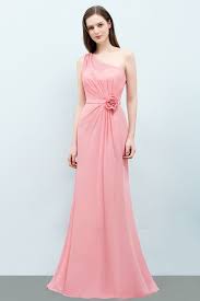 Affordable Mermaid One Shoulder Pink Bridesmaid Dresses With Flowers In 2020 Cheap Bridesmaid Dresses Affordable Bridesmaid Dresses One Shoulder Bridesmaid Dresses