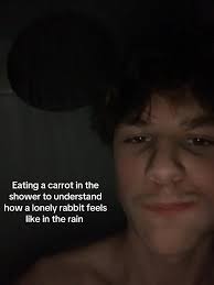 Rabbit Eating Carrot in Rain