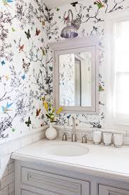 A graphic wallpaper can transform a bathroom in an instant. Home Tour A Youthful Whimsical L A Home Bathroom Decor Bathroom Inspiration Home Decor