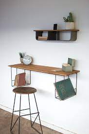 Floating Boho Mod Desk Floating Wall Desk Wall Desk Wood Wall Shelf